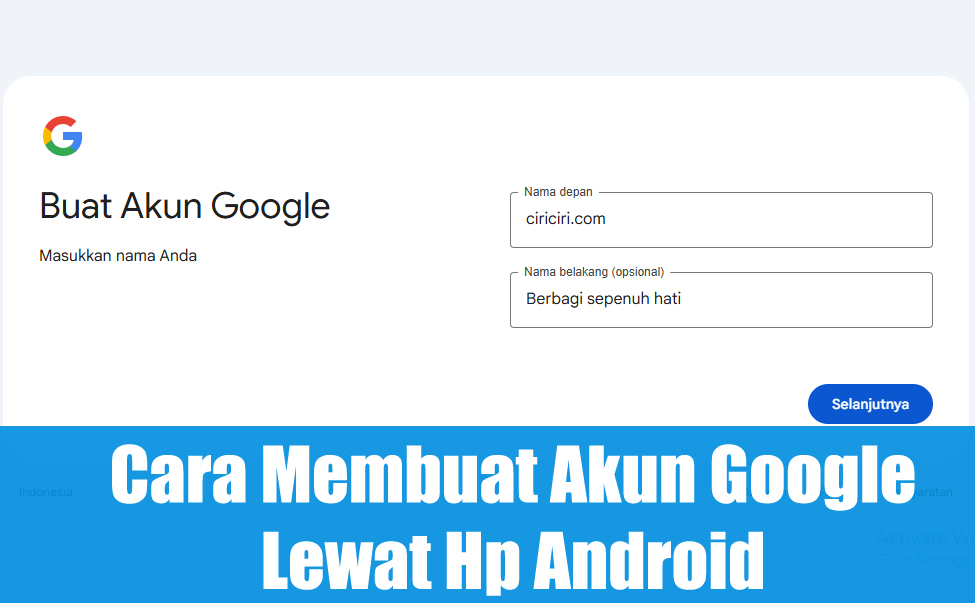 Cara Membuat Akun Google