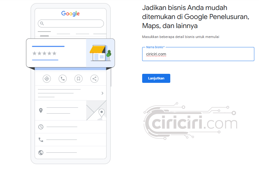 cara daftar Google bisnisku